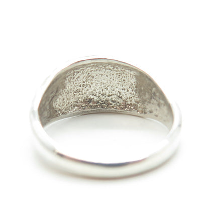 925 Sterling Silver Vintage Carved Dome Ring Size 7