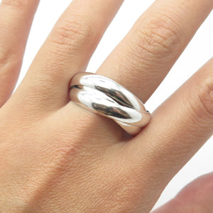 925 Sterling Silver Vintage Trinity Crossover Band Ring Size 12.5