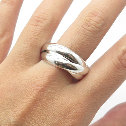 925 Sterling Silver Vintage Trinity Crossover Band Ring Size 12.5
