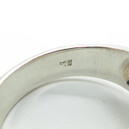 925 Sterling Silver Vintage Ribbed Domed Ring Size 6.75
