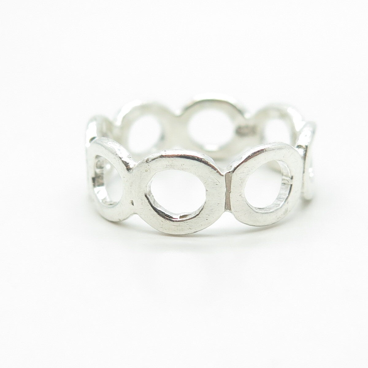 925 Sterling Silver Vintage Circle Band Ring Size 8.25