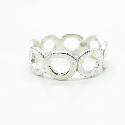 925 Sterling Silver Vintage Circle Band Ring Size 8.25