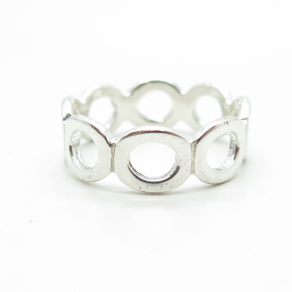925 Sterling Silver Vintage Circle Band Ring Size 8.25