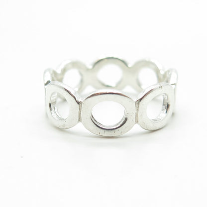 925 Sterling Silver Vintage Circle Band Ring Size 8.25