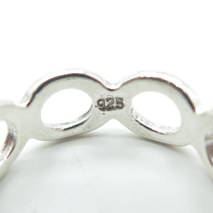 925 Sterling Silver Vintage Circle Band Ring Size 8.25