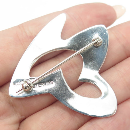 925 Sterling Silver Vintage Modernist Handmade Pin Brooch