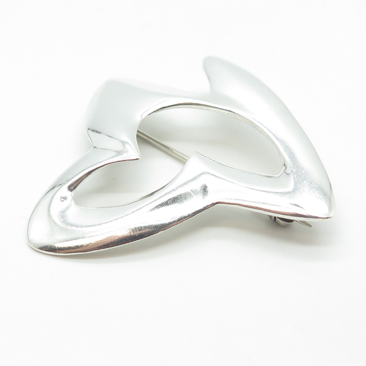 925 Sterling Silver Vintage Modernist Handmade Pin Brooch