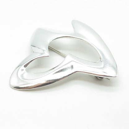 925 Sterling Silver Vintage Modernist Handmade Pin Brooch