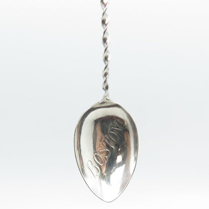 925 Sterling Silver Antique Art Deco Boston Twisted Coffee Spoon