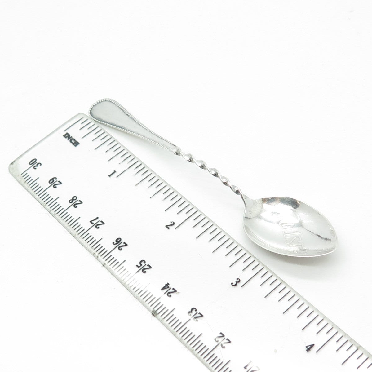 925 Sterling Silver Antique Art Deco Boston Twisted Coffee Spoon