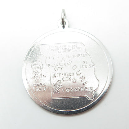 CACO 925 Sterling Silver Vintage 1963 Missouri State Mark Twain Pendant
