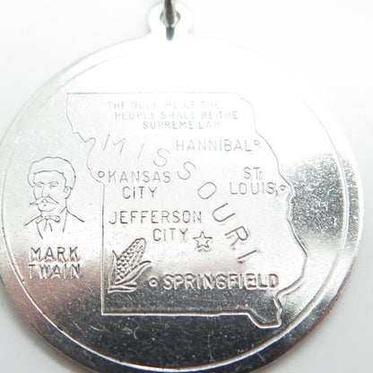 CACO 925 Sterling Silver Vintage 1963 Missouri State Mark Twain Pendant