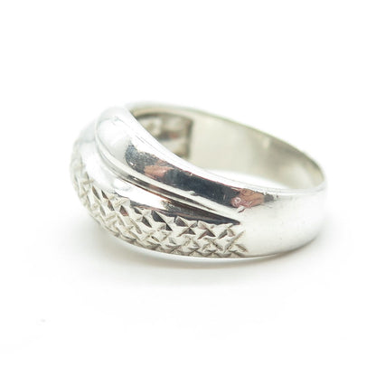 925 Sterling Silver Vintage Modernist Diamond-Shaped Ring Size 7.75