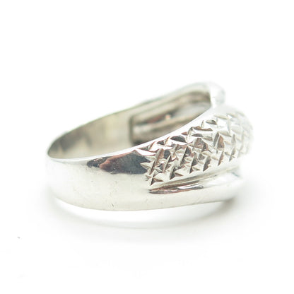 925 Sterling Silver Vintage Modernist Diamond-Shaped Ring Size 7.75