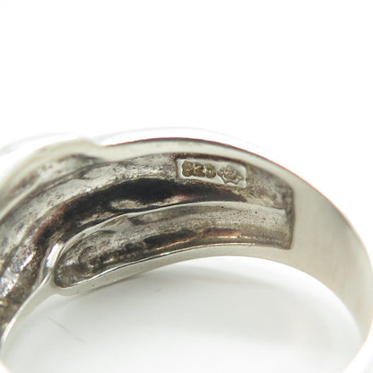 925 Sterling Silver Vintage Modernist Diamond-Shaped Ring Size 7.75