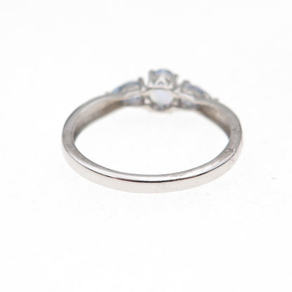 Chuck Clemency Sterling Silver Real Round & Pear-Cut Tanzanite Ring Size 8.25