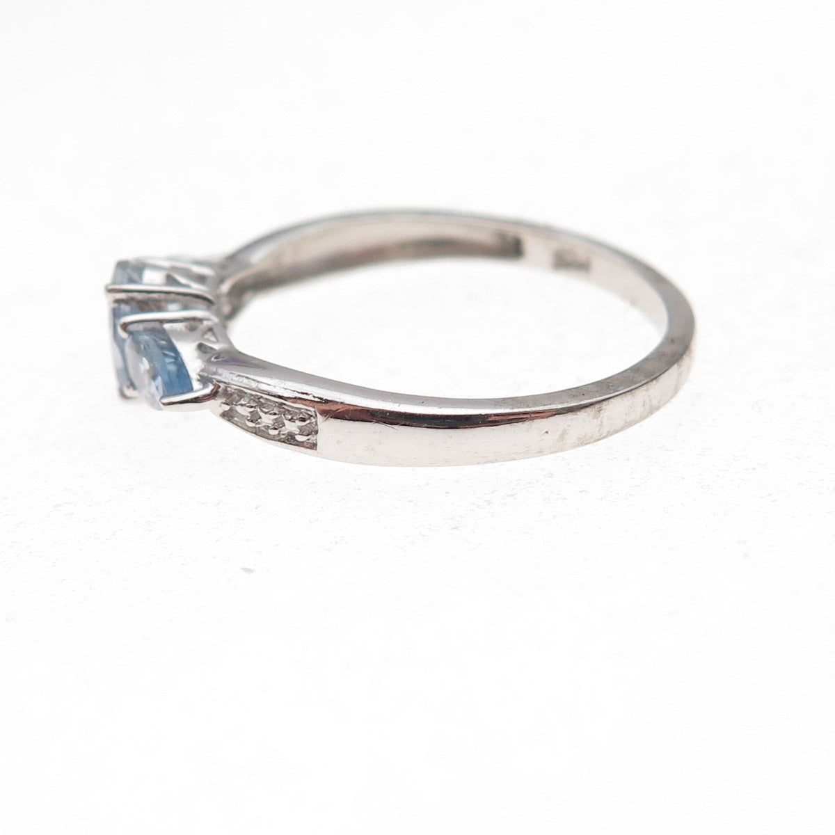 Chuck Clemency Sterling Silver Real Round & Pear-Cut Tanzanite Ring Size 8.25