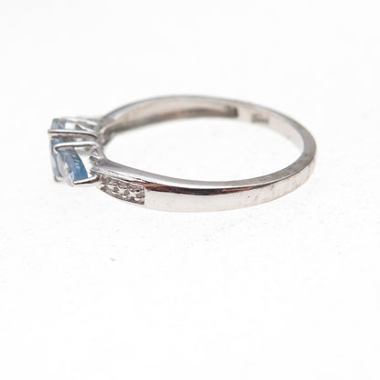 Chuck Clemency Sterling Silver Real Round & Pear-Cut Tanzanite Ring Size 8.25