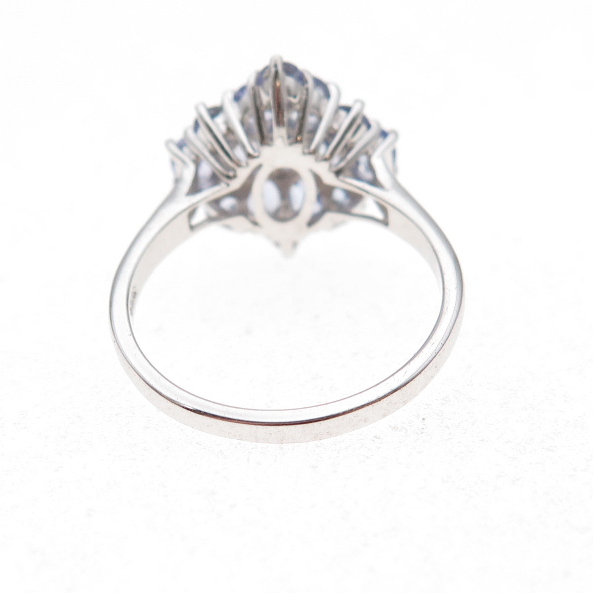Chuck Clemency 925 Sterling Silver Real Oval-Cut Tanzanite Cluster Ring Size 7