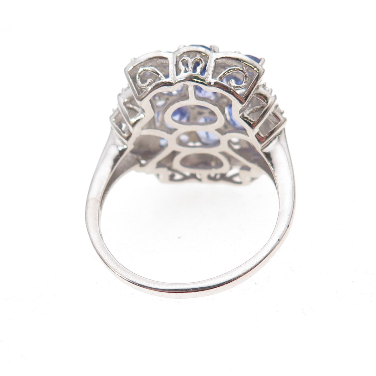 Chuck Clemency 925 Sterling Silver Real Diamond & Tanzanite Ring Size 8