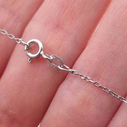 925 Sterling Silver Real Diamond & Tanzanite Cable Chain Necklace 18"
