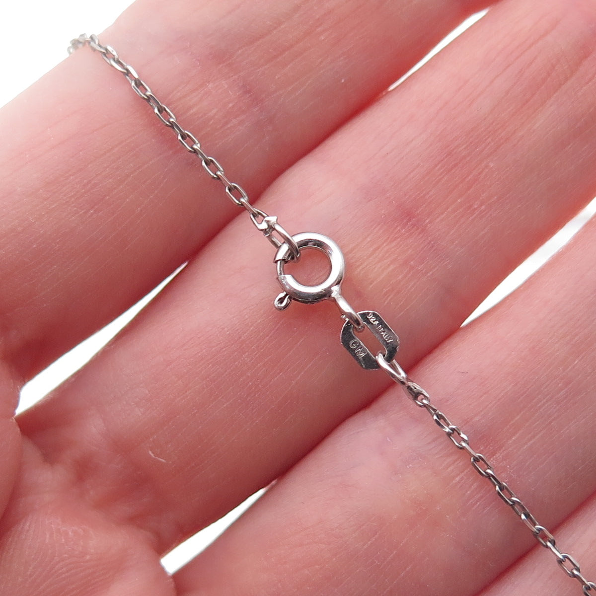 925 Sterling Silver Real Diamond & Tanzanite Cable Chain Necklace 18"