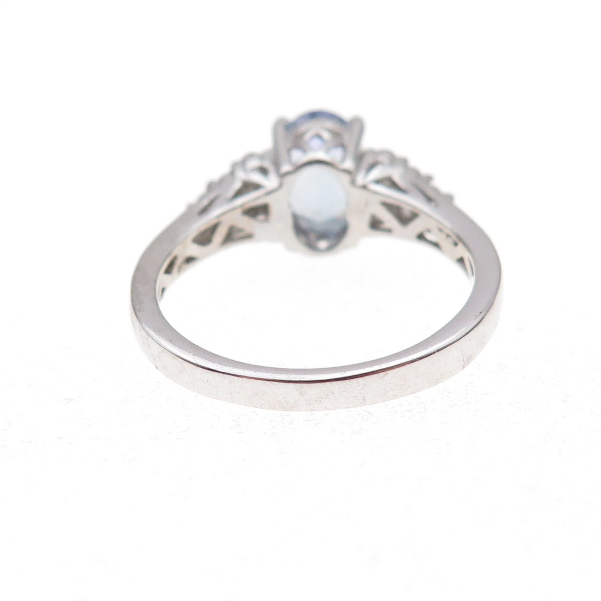 Chuck Clemency 925 Sterling Silver Real Tanzanite & White Topaz Ring Size 8