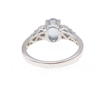 Chuck Clemency 925 Sterling Silver Real Tanzanite & White Topaz Ring Size 8