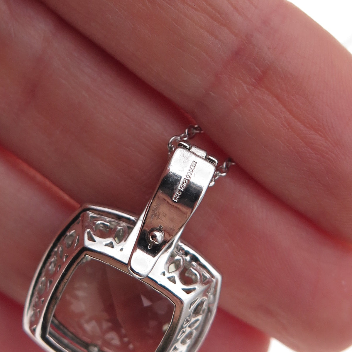 925 Sterling Silver Mexico Real Green Amethyst Cable Chain Necklace 18"