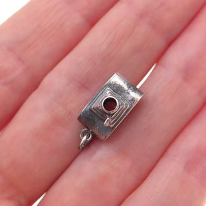 925 Sterling Silver Antique Art Deco Camera Oxidized 3D Charm Pendant