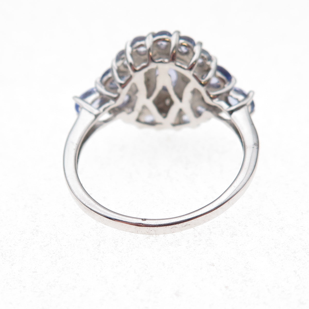 Chuck Clemency 925 Sterling Silver Real Diamond & Tanzanite Ring Size 9