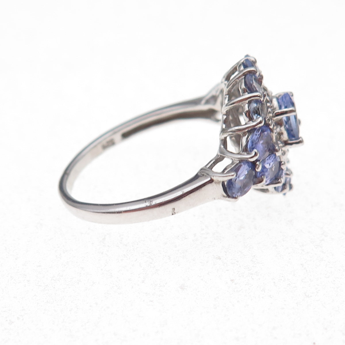 Chuck Clemency 925 Sterling Silver Real Diamond & Tanzanite Ring Size 9