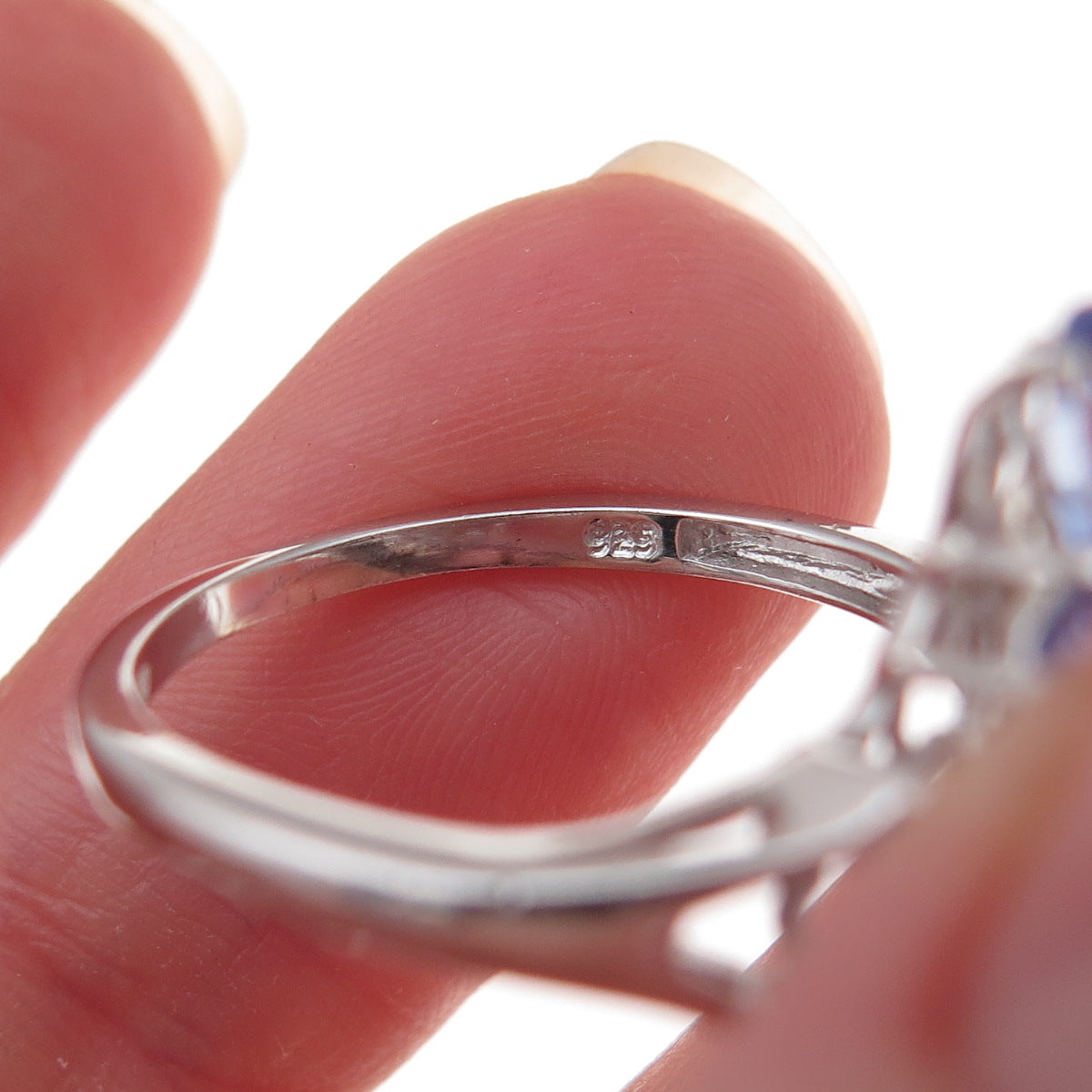 Chuck Clemency 925 Sterling Silver Real Tanzanite Floral Ring Size 8