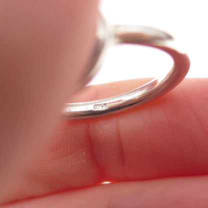 925 Sterling Silver Vintage Real Pearl Modernist Ring Size 7