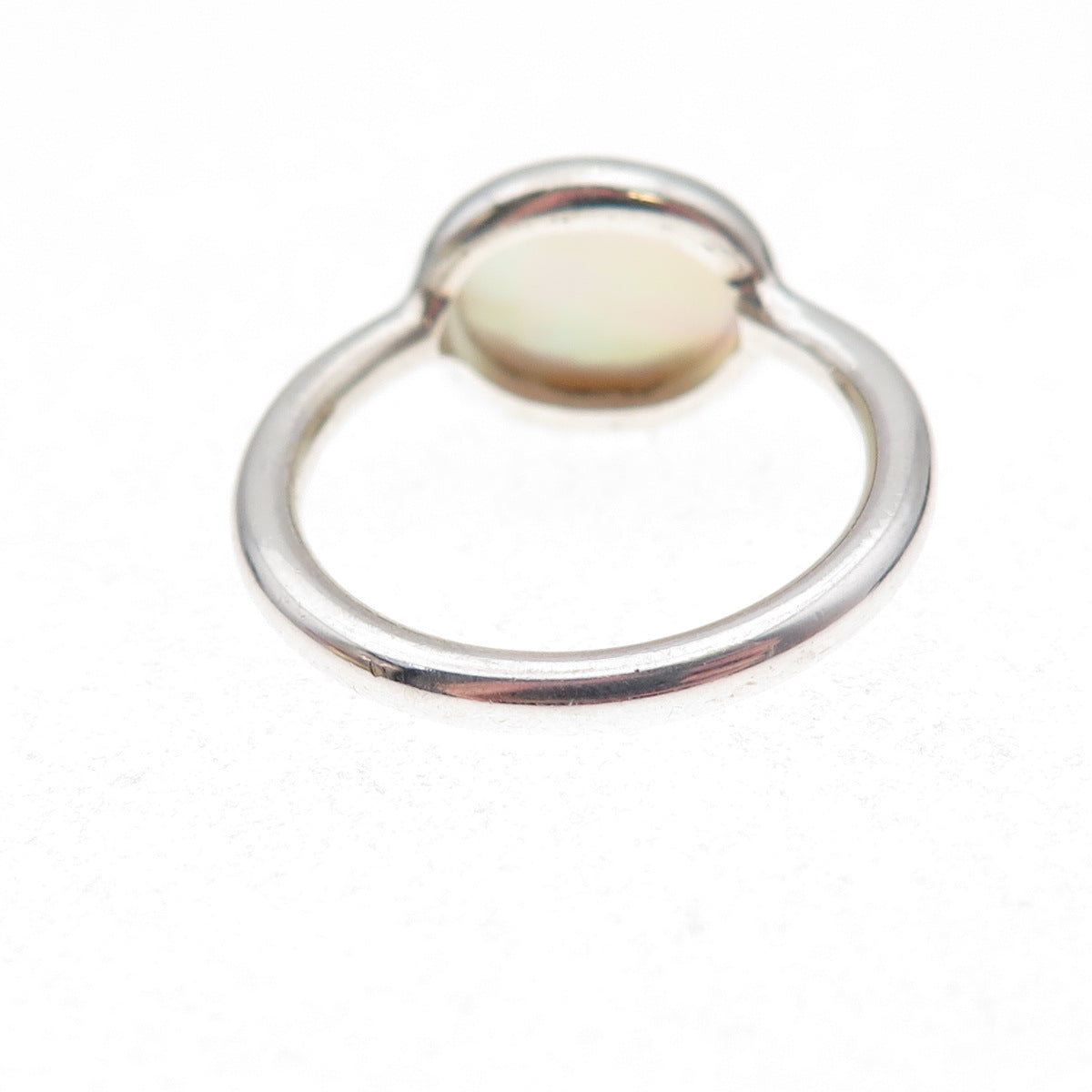 925 Sterling Silver Vintage Real Pearl Modernist Ring Size 7