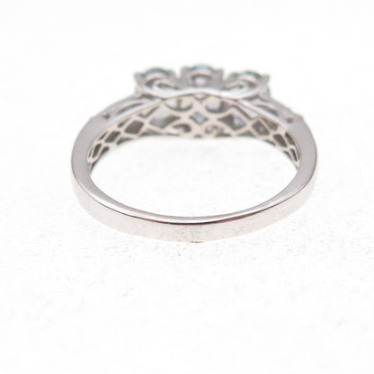 Chuck Clemency 925 Sterling Silver Real Iolite & White Topaz Ring Size 8.25