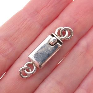 925 Sterling Silver Vintage CII Mexico Bracelet / Necklace Box Lock Clasp