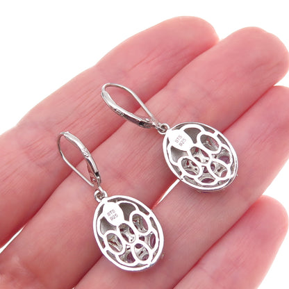 Chuck Clemency 925 Sterling Silver 2-Tone Enamel Real Tanzanite Dangle Earrings
