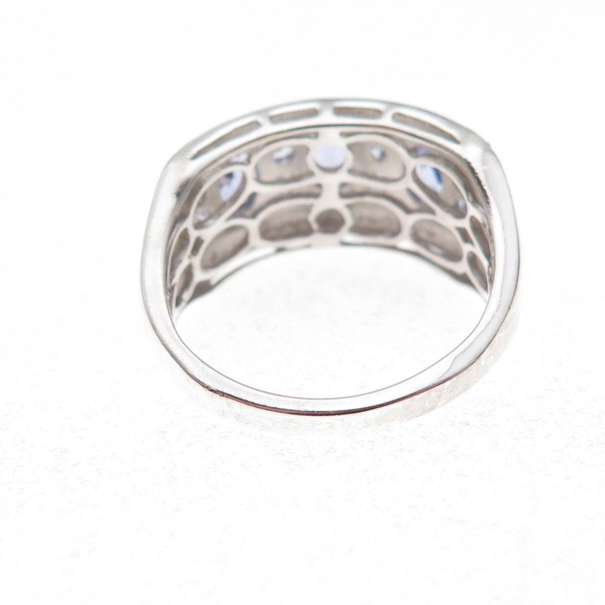 Chuck Clemency 925 Sterling Silver Real Multi-Cut Tanzanite Ring Size 8.25