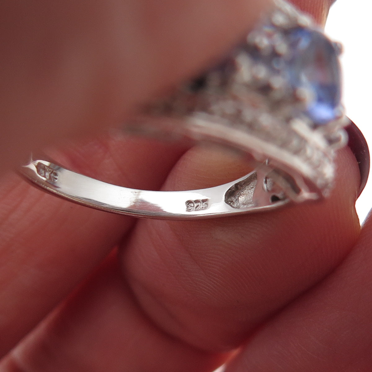 Chuck Clemency 925 Sterling Silver Real Multi-Cut Tanzanite Ring Size 8.25
