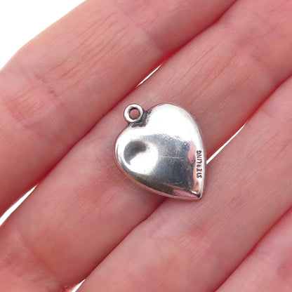925 Sterling Silver Antique Art Deco Enamel Star Heart Chatelaine Charm Pendant