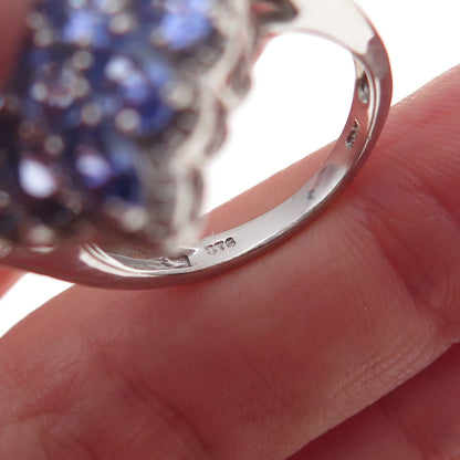 Chuck Clemency 925 Sterling Silver Real Tanzanite Pink & White Topaz Ring Size 8