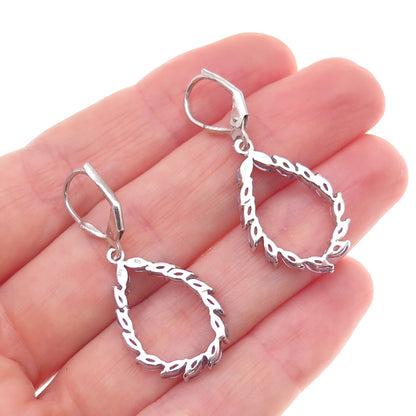 Chuck Clemency 925 Sterling Silver Real Marquise-Cut Tanzanite Dangle Earrings