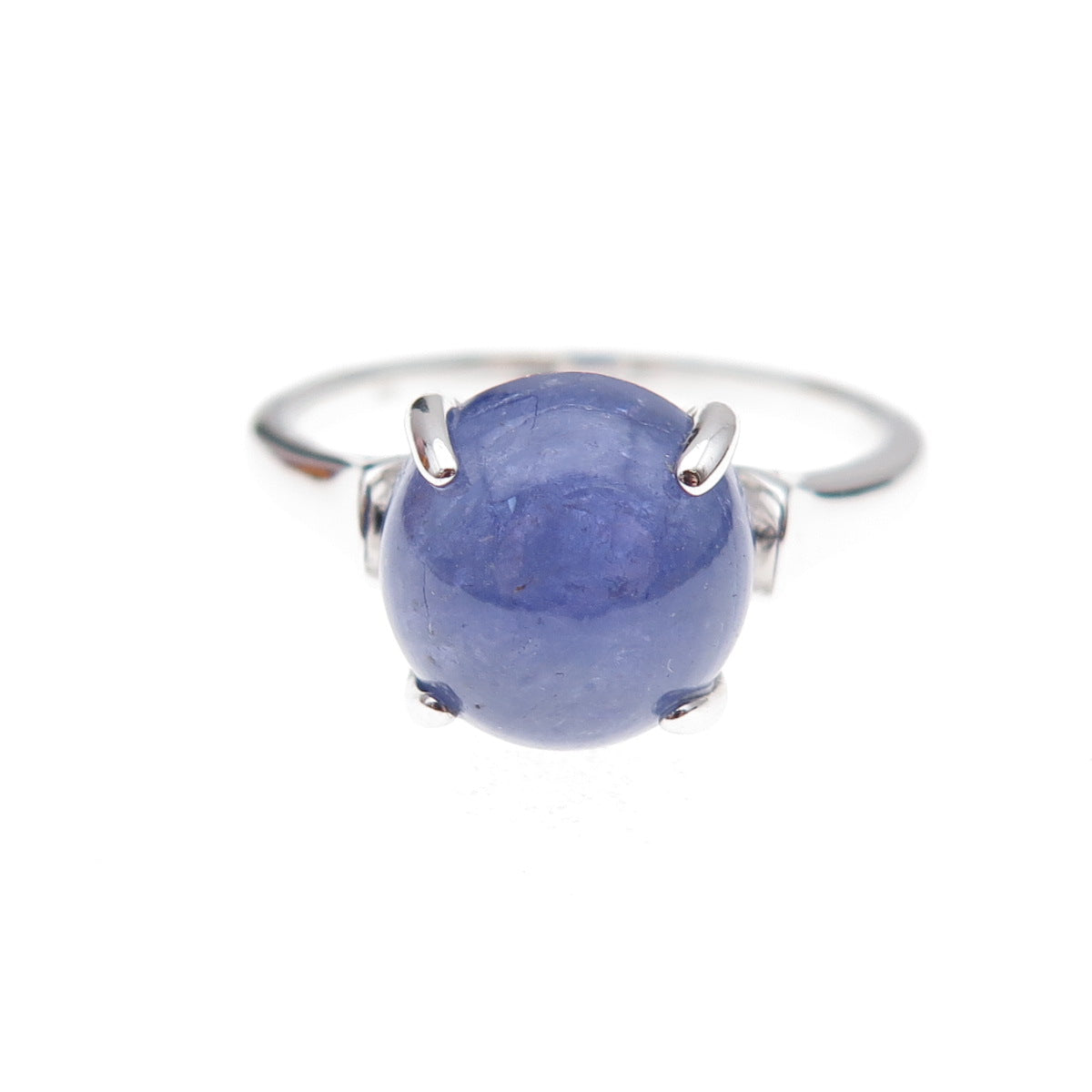 925 Sterling Silver Real Cabochon Tanzanite Ring Size 8