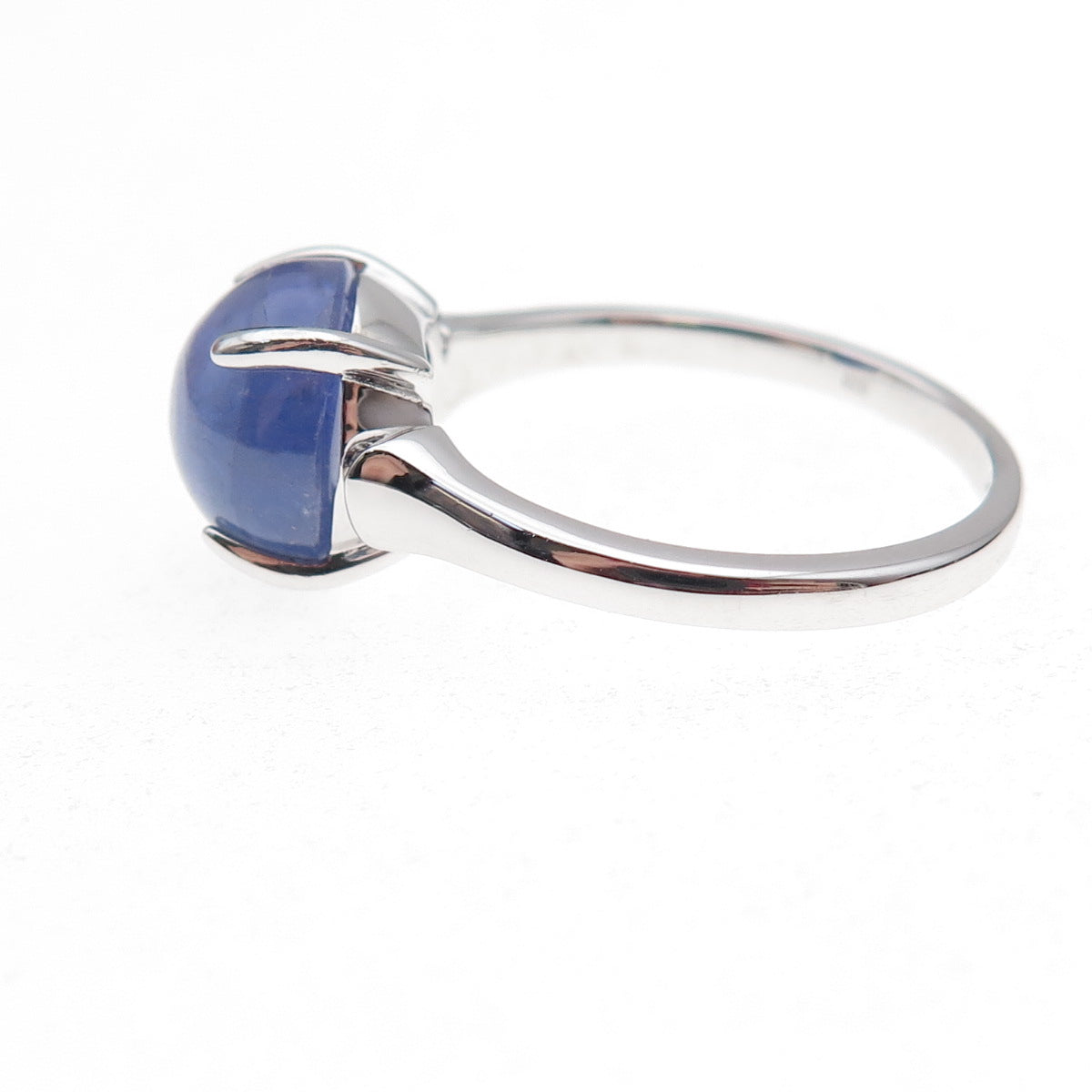 925 Sterling Silver Real Cabochon Tanzanite Ring Size 8
