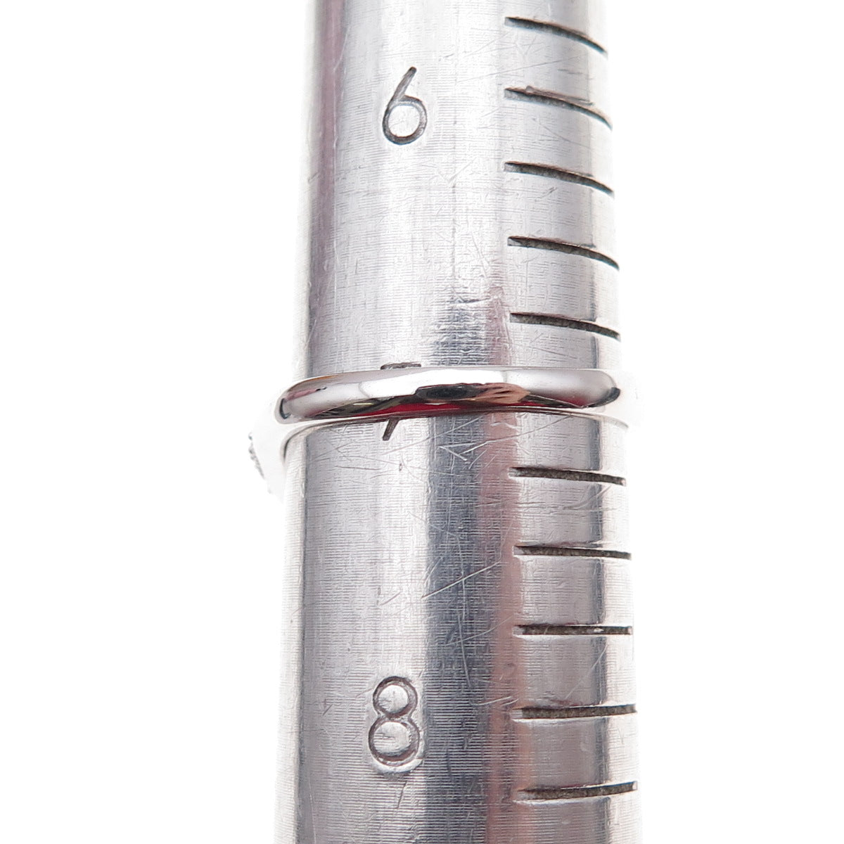925 Sterling Silver Mexico Real Round-Cut Diamond Bypass Ring Size 7