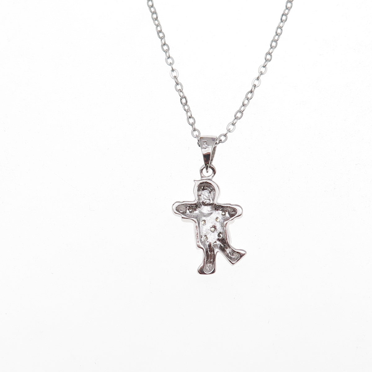 925 Sterling Silver Round-Cut C Z Boy Cable Chain Necklace 18"