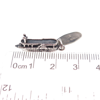 925 Sterling Silver Antique Art Deco Wisconsin Dells Riverboat 3D Charm Pendant