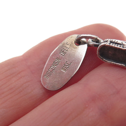 925 Sterling Silver Antique Art Deco Wisconsin Dells Riverboat 3D Charm Pendant