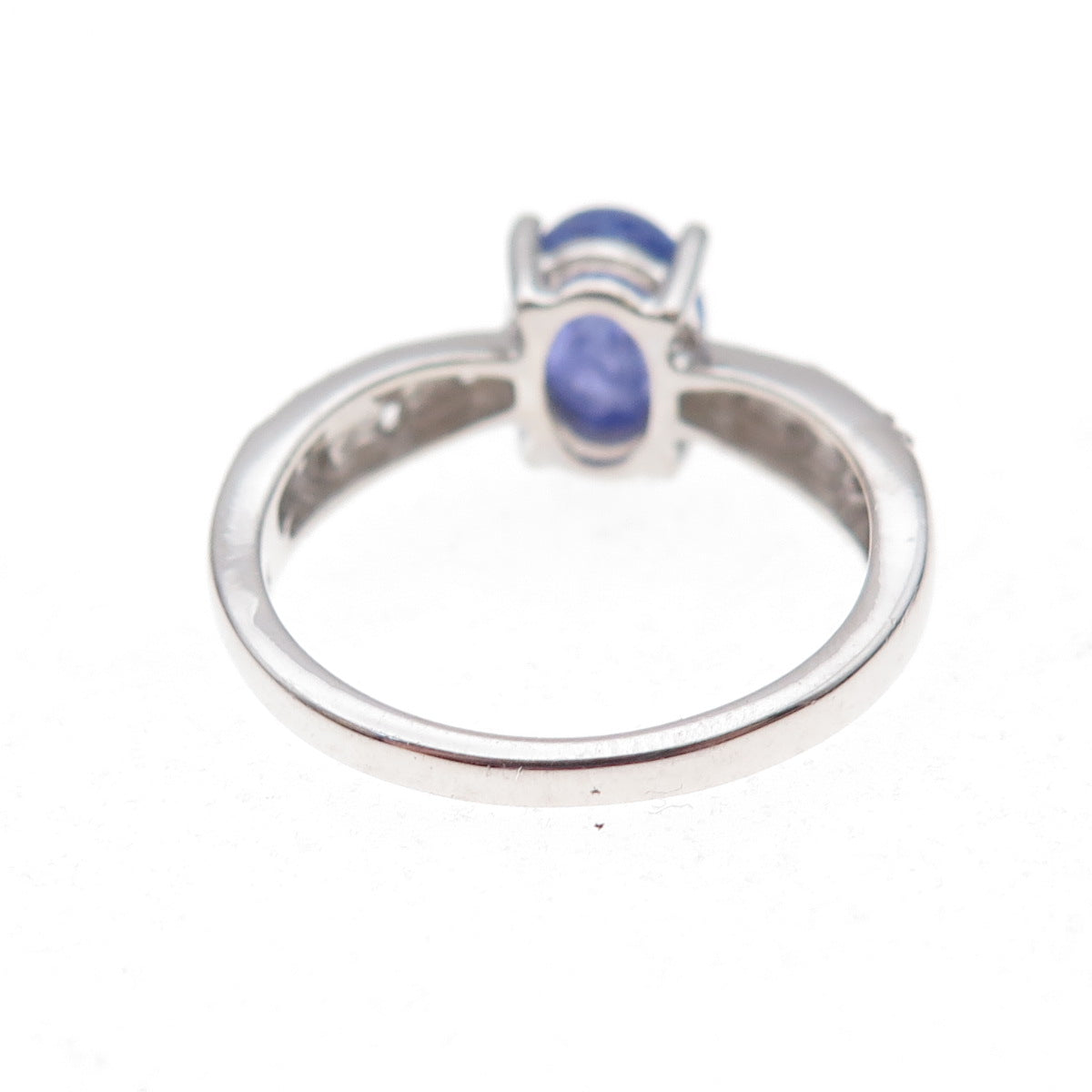 925 Sterling Silver Real Tanzanite & White Topaz Ring Size 8